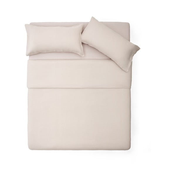 Obliečky sivobéžové na jednolôžko/predĺžené s prímesou ľanu 150x220 cm Simmel – Kave Home