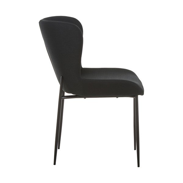Čierna čalúnená stolička so zamatovým povrchom Westwing Collection Tess-image-3