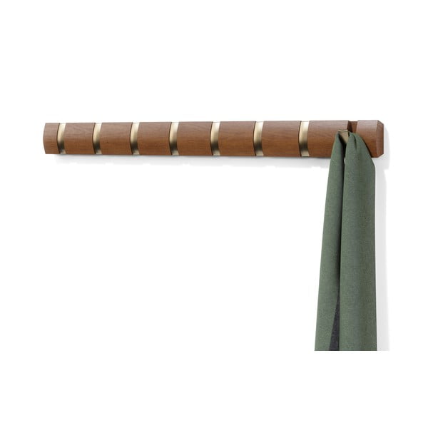 Hnedý nástenný vešiak z topoľového dreva Flip – Umbra-image-4