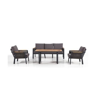 Tmavo šedý záhradný lounge set pre 5 Artemis Plus - Floriane Garden