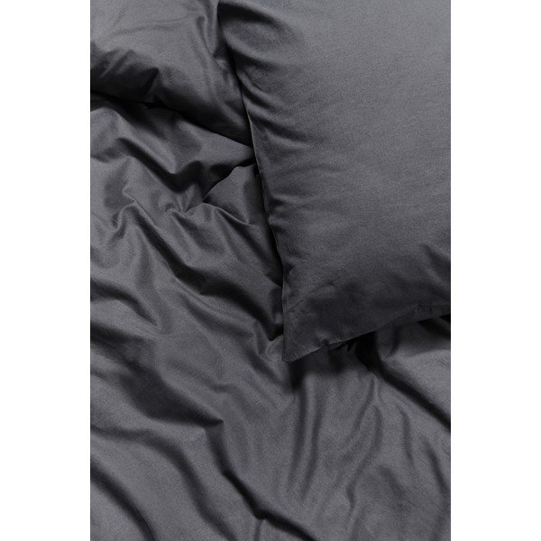 Antracitovosivé obliečky na dvojlôžko zo stonewashed bavlny Bonami Selection, 200 x 200 cm-image-1