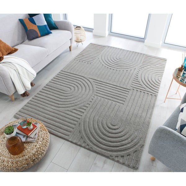 Sivý vlnený koberec Flair Rugs Zen Garden, 120 x 170 cm-image-1