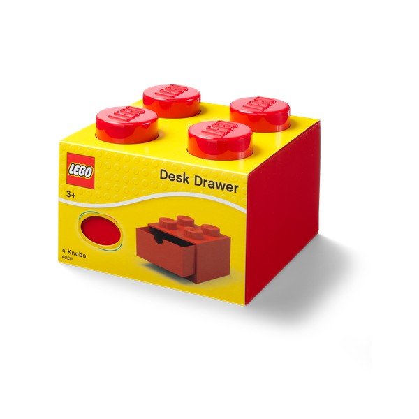 Červený stolový box so zásuvkou LEGO®, 15 x 16 cm-image-2