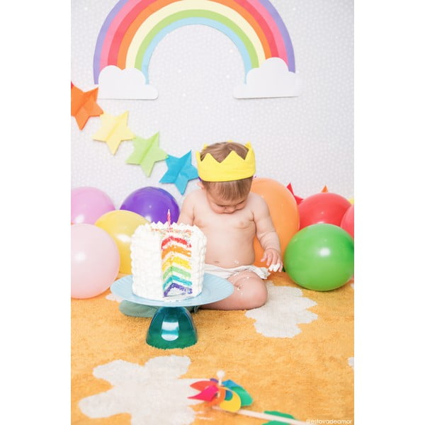 Prateľný ručne tkaný bavlnený detský koberec v horčicovej farbe 120x160 cm Clouds Mustard – Lorena Canals-image-3