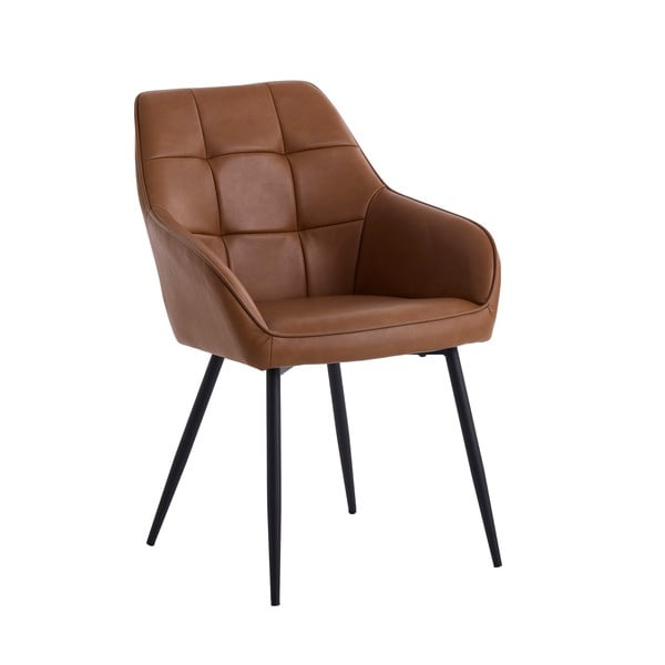 Hnedé čalúnené jedálenské kreslá v súprave s podrúčkami 2 ks Nolan Square – Unique Furniture