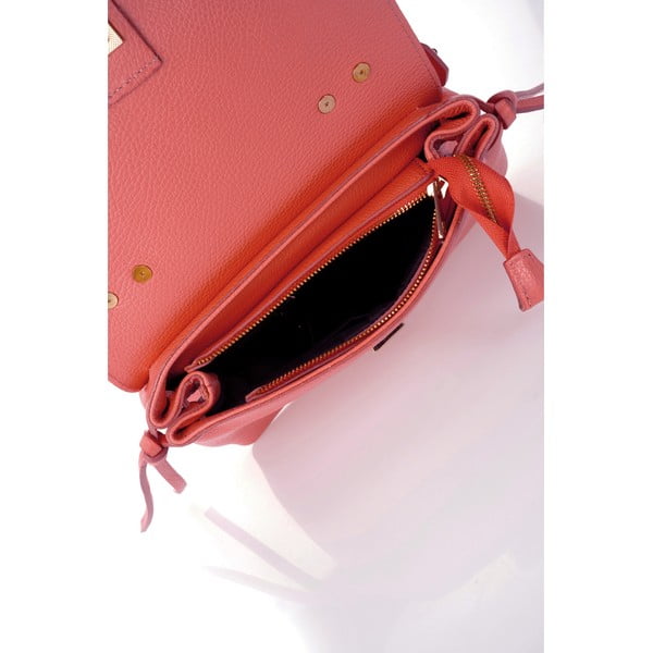 Svetlá oranžová kožená kabelka Federica Bassi Anna-image-1