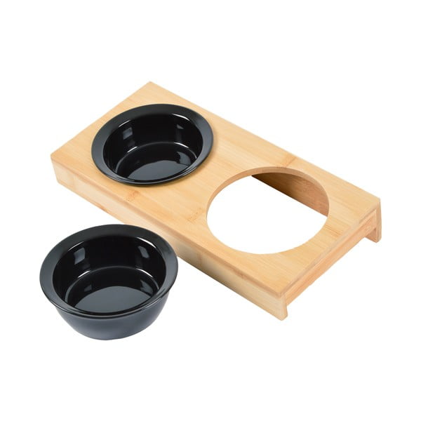 Bambusová súprava misiek s podstavcom pre psa ø 12 cm – Love Story-image-2