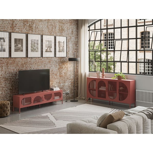 TV stolík v tehlovej farbe 180x50 cm Tayra – Marckeric-image-1