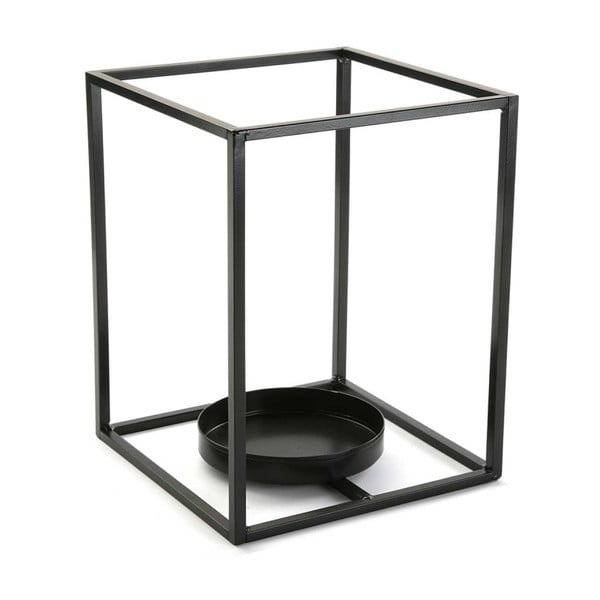 Čierny svietnik VERSA Cube, výška 20 cm