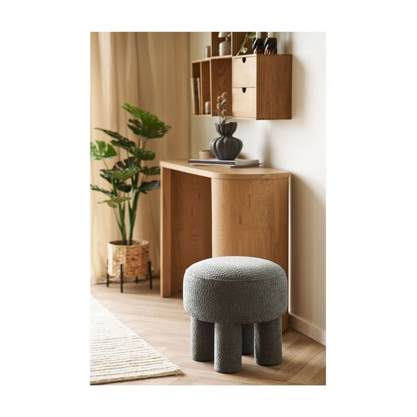 Tmavosivý ženilkový taburet Canberra – House Nordic-image-1