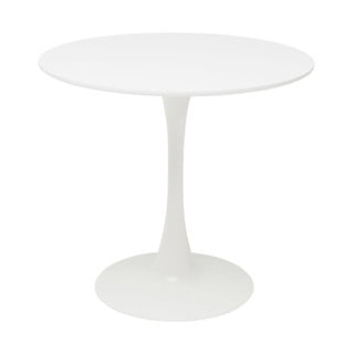 Biely jedálenský stôl s drevenou doskou Kare Design Schickeria, ⌀ 80 cm