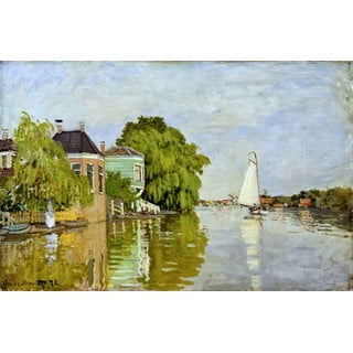 Reprodukcia obrazu Claude Monet - Houses on the Achterzaan, 90 × 60 cm