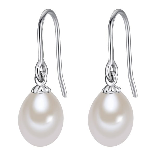 Náušnice s bielou perlou Chakra Pearls Loes