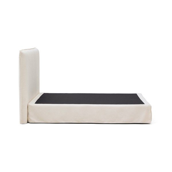 Biela čalúnená dvojlôžková posteľ 160x200 cm Jaira – Kave Home-image-4