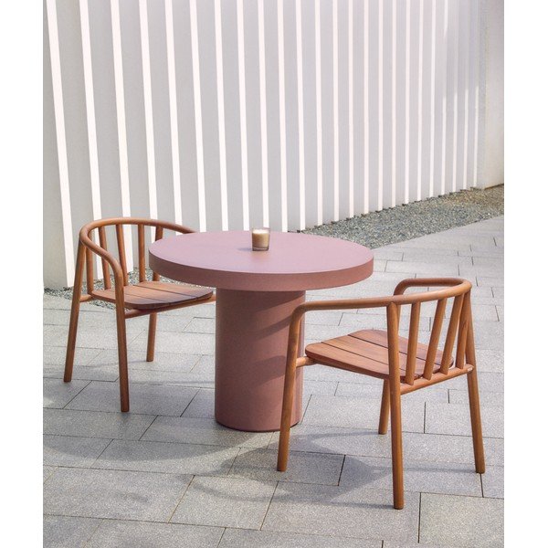 Betónový okrúhly záhradný jedálenský stôl ø 90 cm Aiguablava – Kave Home-image-2