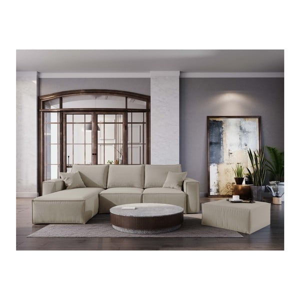 Béžový puf Cosmopolitan Design Miami, 65 × 65 cm-image-3