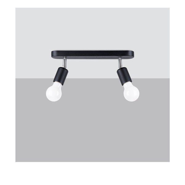 Čierne kovové stropné svietidlo ø 6 cm Brando – Sollux-image-2