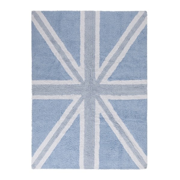 Modrý bavlnený ručne vyrobený koberec Lorena Canals UK, 120 x 160 cm