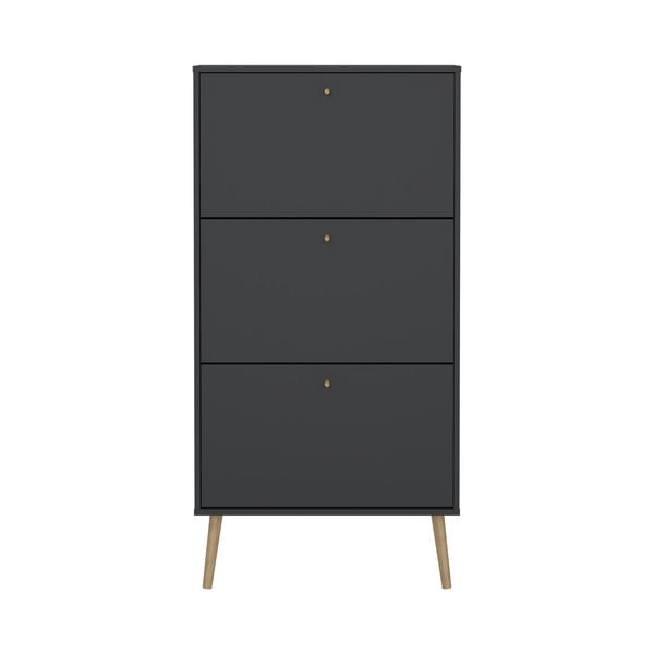 Antracitová výklopná skrinka na topánky Bodo – Tvilum-image-2