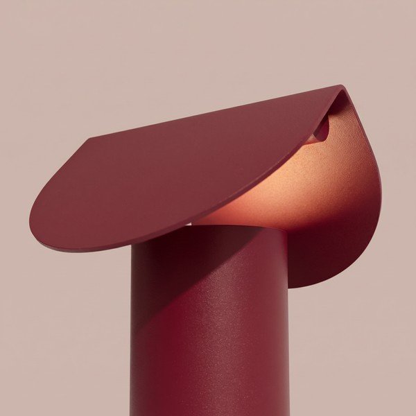 Vínovočervená hliníková LED stolová lampa (výška  15 cm) BISCUIT – Thoro-image-4