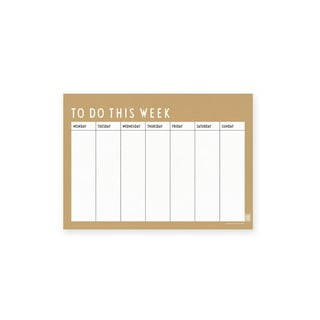 Béžový týždenný plánovač Design Letters Weekly