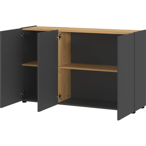Antracitová skrinka v dekore duba 120x76x34 cm Adrano – Germania-image-2