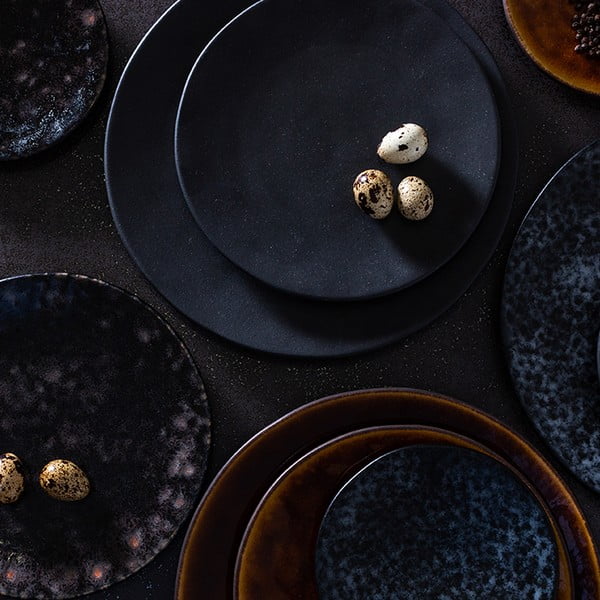 Čierny/sivý dezertný kameninový tanier ø 22 cm Roda – Costa Nova-image-1