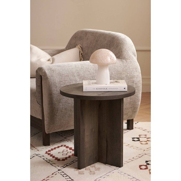 Okrúhly odkladací stolík z MDF ø 50 cm Poppy – Ellos Home-image-1