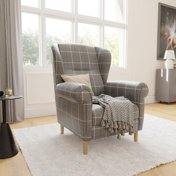 Sivé kreslo ušiak Swan – Ropez-image-4