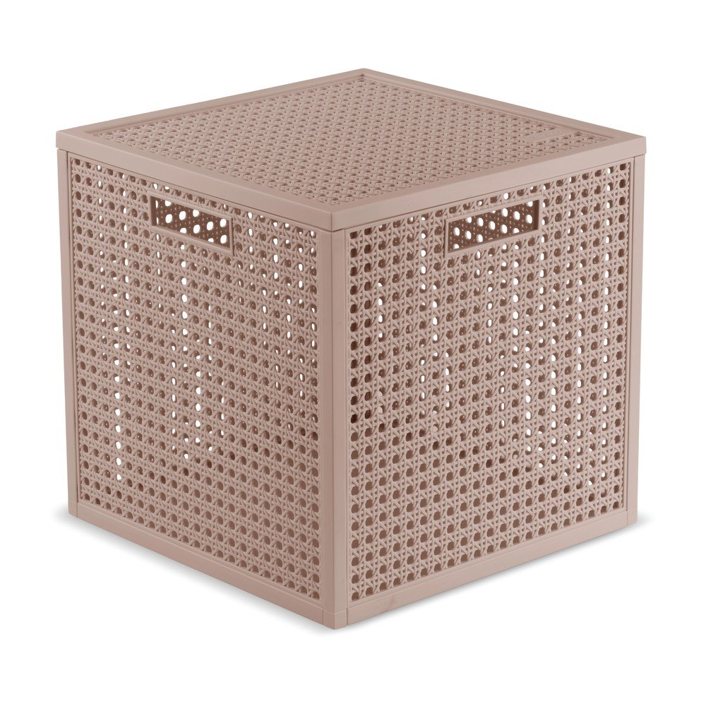 E-shop Staroružový úložný box s vekom z recyklovaného plastu 28x28x28 cm Kaya Cube – Curver