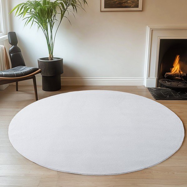 Biely okrúhly koberec ø 120 cm Joy 1400 – Ayyildiz Carpets-image-1