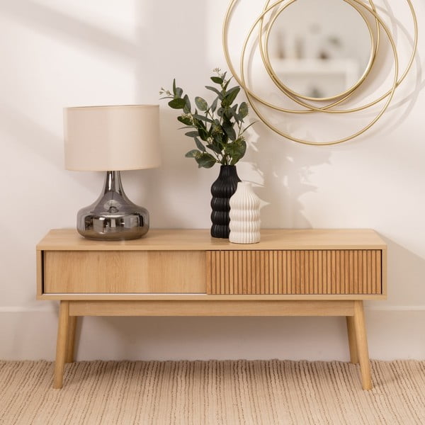 TV stolík v prírodnej farbe 115x48x40 cm Naroa – Casa Selección-image-1