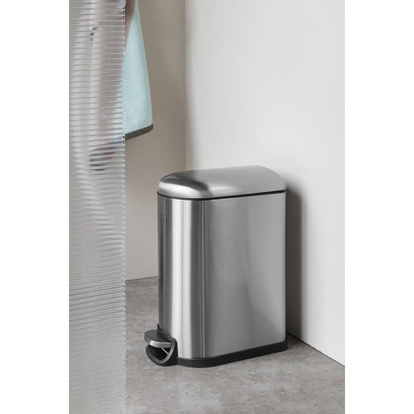 Nášľapný odpadkový kôš z nehrdzavejúcej ocele v striebornej farbe 10 l Wather – Mette Ditmer Denmark-image-1