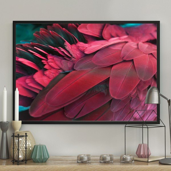 Plagát DecoKing Feathers Red, 100 x 70 cm-image-1