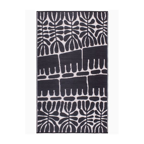 Čierny obojstranný vonkajší koberec z recyklovaného plastu Fab Hab Serowe Black, 150 x 240 cm