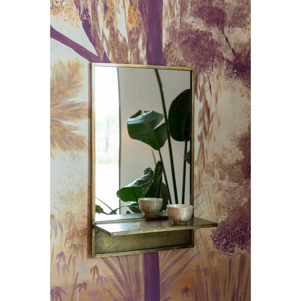Nástenné zrkadlo s poličkou 37x61 cm Feyza – White Label-image-3