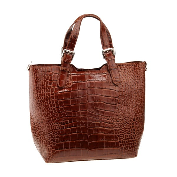 Hnedá kožená kabelka Florence Bags Cembro