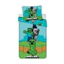Zeleno-modré bavlnené detské obliečky na jednolôžko 140x200 cm Minecraft "Mobs Here" – Jerry Fabrics