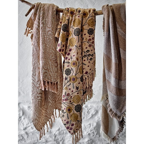 Hnedá deka z recyklovanej bavlny 130x160 cm Eydis – Bloomingville-image-2