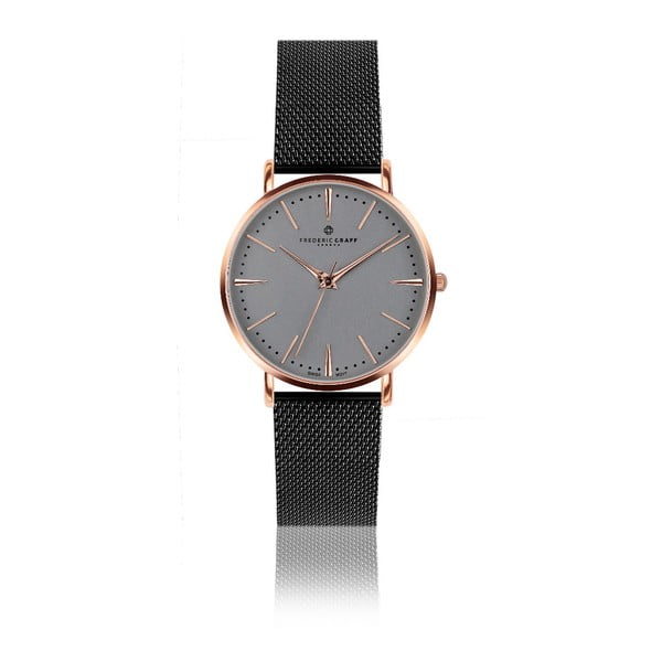 Unisex hodinky s remienkom z antikoro ocele v čiernej farbe Frederic Graff Eiger