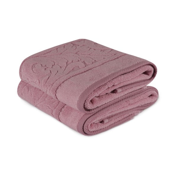 Ružové bavlnené uteráky v súprave 2 ks 90x50 cm Sultan – Mijolnir