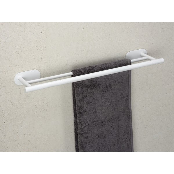 Biely samodržiaci držiak na uteráky z nehrdzavejúcej ocele Orea Duo – Wenko-image-1