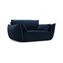 Tmavomodré zamatové kreslo Vanda – Mazzini Sofas