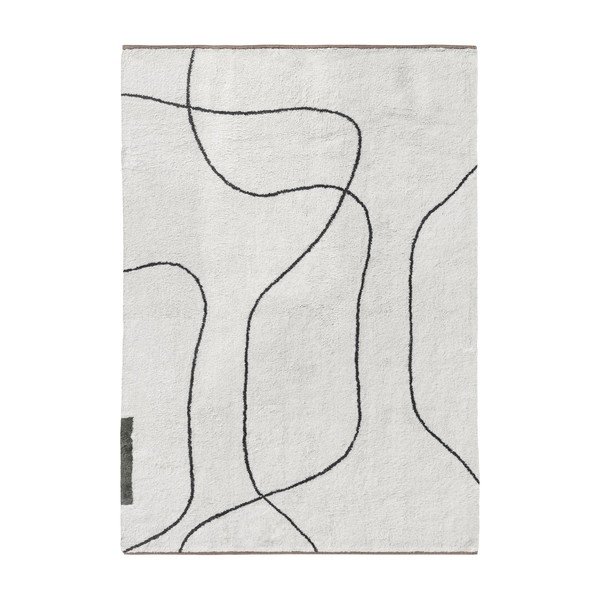 Slonovinový prateľný bavlnený koberec 140x200 cm Shadow – Mette Ditmer Denmark