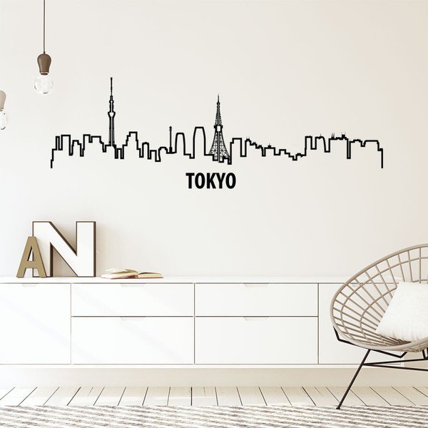 Samolepka na stenu v tvare obrysu mesta Ambiance Tokyo-image-1