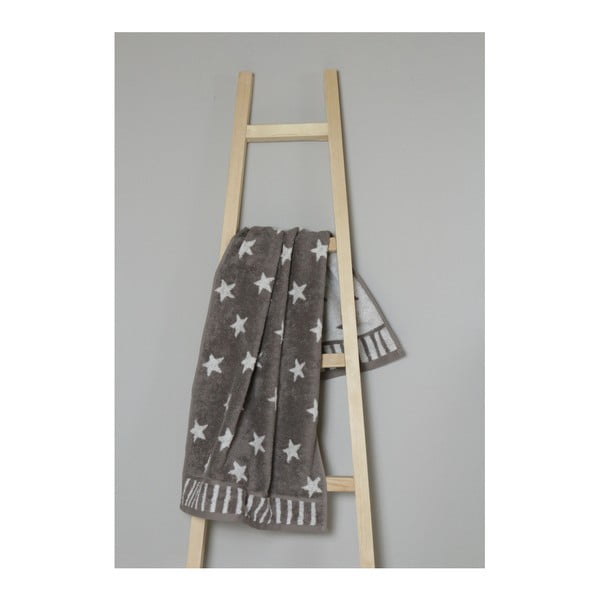 Hnedý bavlnený uterák My Home Plus Stars, 50 × 90 cm