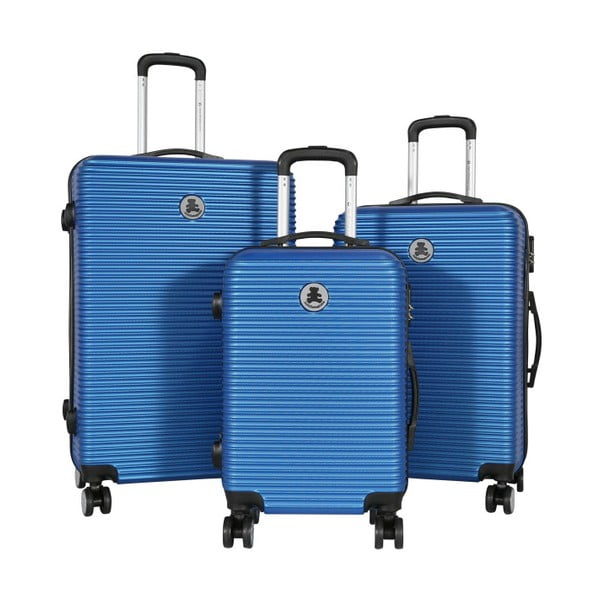 Sada 3 modrých cestovných kufrov LULU CASTAGNETTE Mia