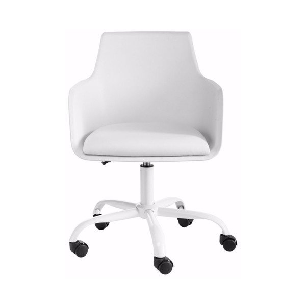 Biela nastaviteľná kancelárska stolička Støraa Leslie-image-4