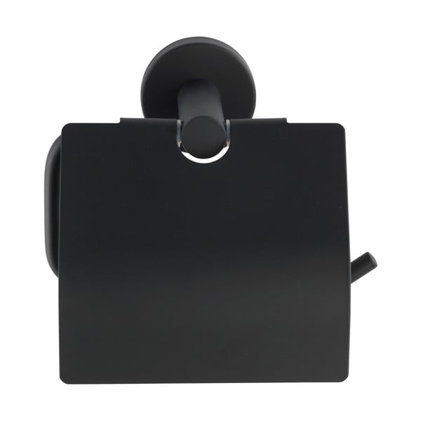 Matne čierny nástenný držiak na toaletný papier z nehrdzavejúcej ocele Bosio – Wenko-image-2