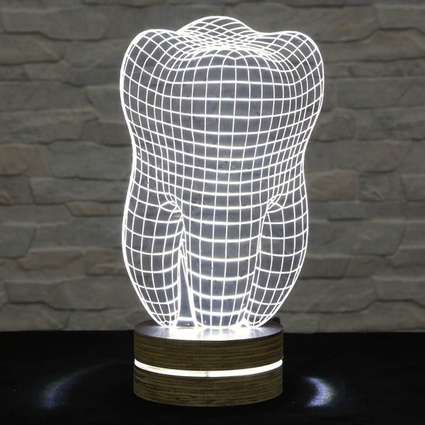 3D stolová lampa Tooth